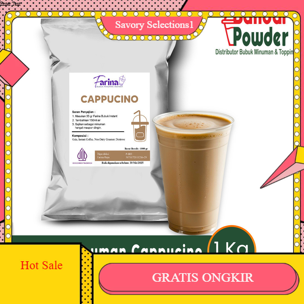 

【SAVORY】 FLASH SALE!! Bubuk Minuman Cappucino 1kg - Farina Serbuk Minuman Mix