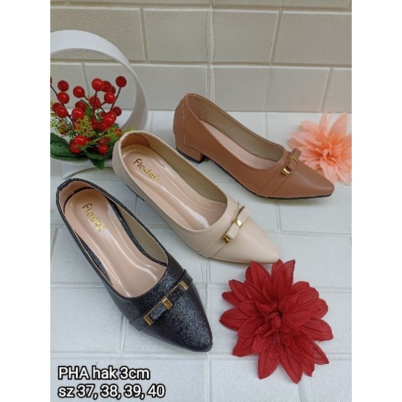 AMAISHOP Sepatu kerja pantofel PHA hak 3cm fladeo size 37-41 sepatu wanita brand matahari