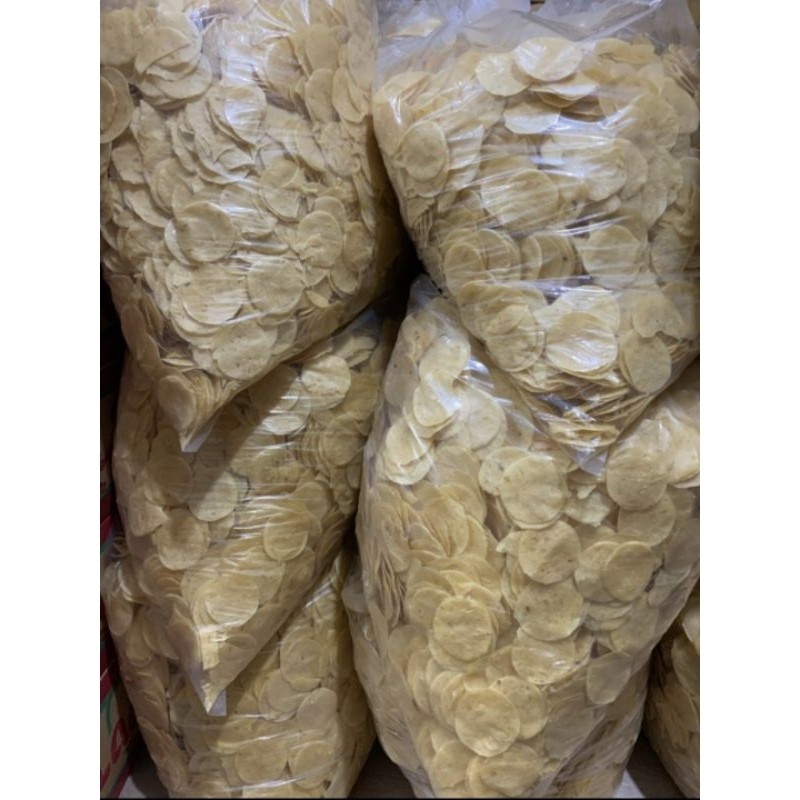 

Opak Medan / Keripik Opak Singkong Bulat Mentah 1 Bal/Ball/Dus 5 kg / opak mentega 5kg karton dusan