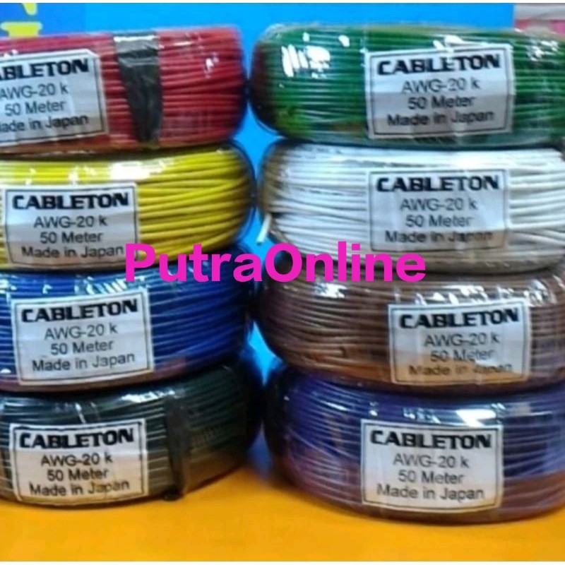 Kabel Awg20 Serabut Tembaga Putih 1rol Panjang 50meter Kabel awg 20