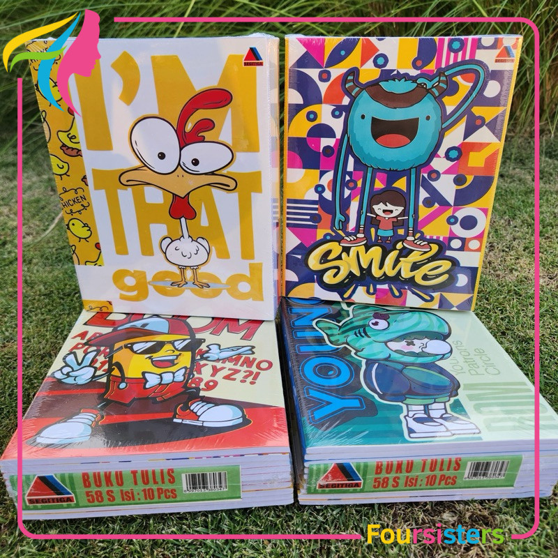 

[FS] 10pcs Buku Tulis Segitiga Quarto 38 lembar dan 58 lembar dan Buku Tulis Campus