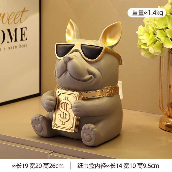 Tissue Box Bulldog Kotak Tissue / Pajangan Bulldog - Dollar Millo