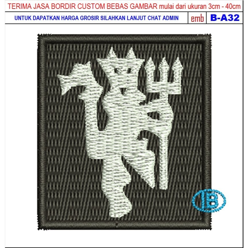 RAJA PATCH BORDIR LOGO B-A32 BOLA KLUB MANCHESTER UNITED RED DEVIL