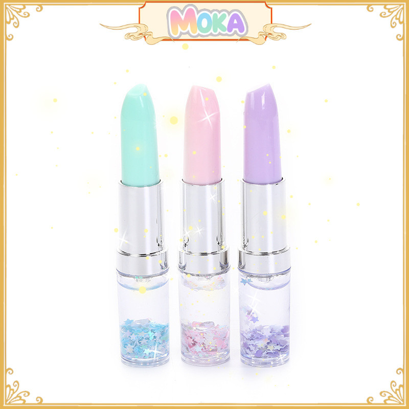 

MOKA PULPEN GEL MOTIF LIPSTICK GLITTER LUCU IMUT / BOLPEN GEL KARAKTER LIPSTIK MKP47