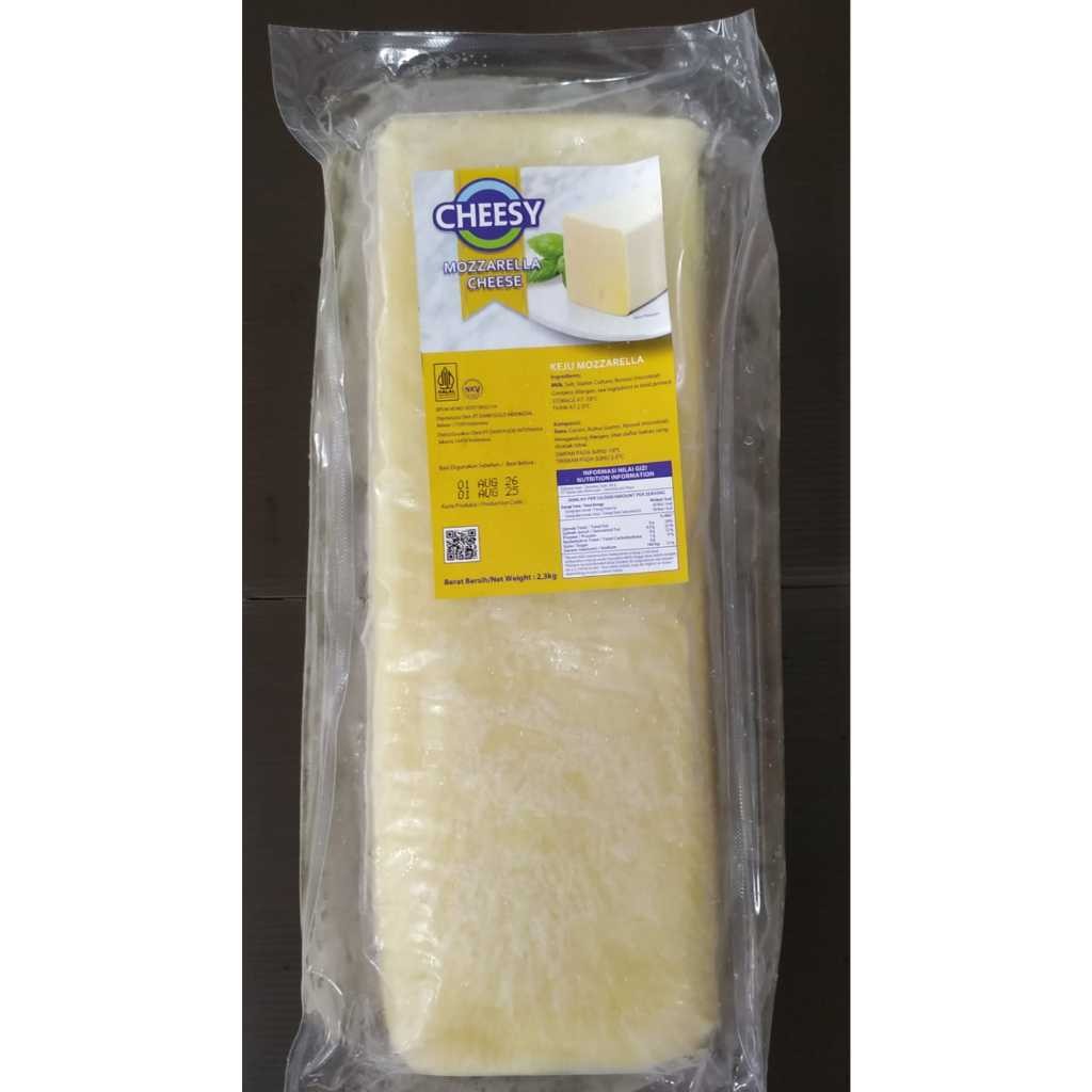 

Cheesy Mozarella Blok 2.3 Kg Keju Pizza moza leleh lentur leleh pastry cheese