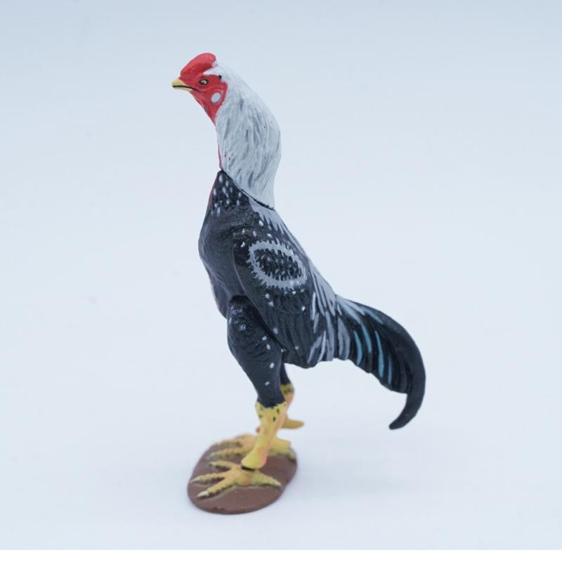 Ayam Jago Ayam Jantan Putih Rooster Chicken Gallus gallus domesticus Gachapon Mainan Binatang Miniat