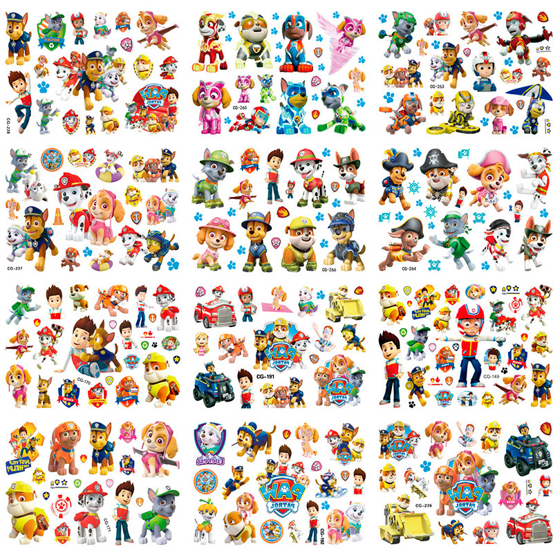 

Cartoon Paw Patrol Kids Tattoo Stickers Cute Fashion Kindergarten Reward Early Education Stickers Birthday Gift Toy Sticker