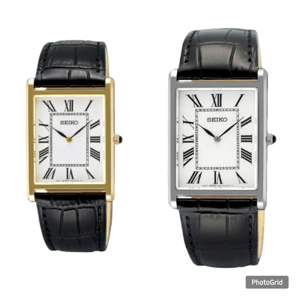 Seiko Tank Pria SWR103P1 SWR103 / SWR104P1 Original Kulit Mewah Terbaru