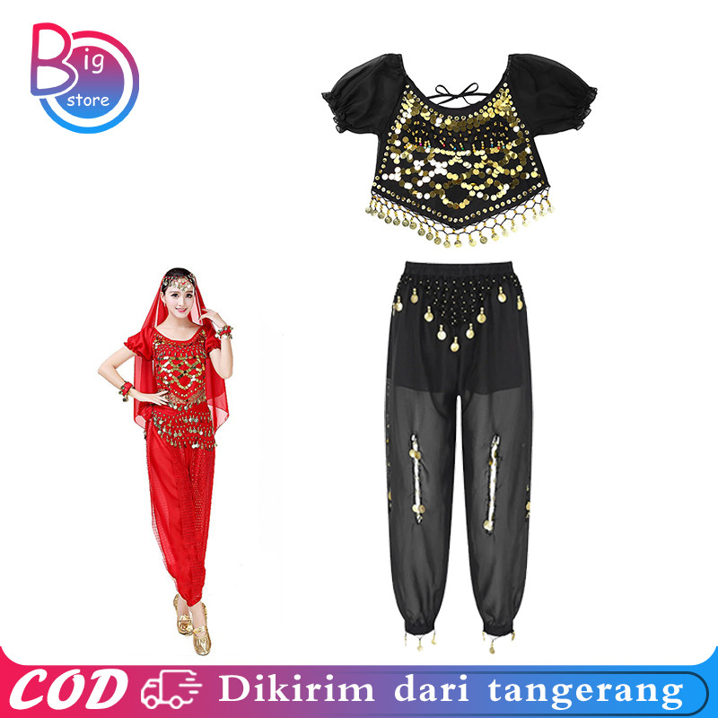 Baju Belly Dance Set Celana Aladin Belly Dance Baju Atasan Belly Dance Kostum Belly Dance Sifon