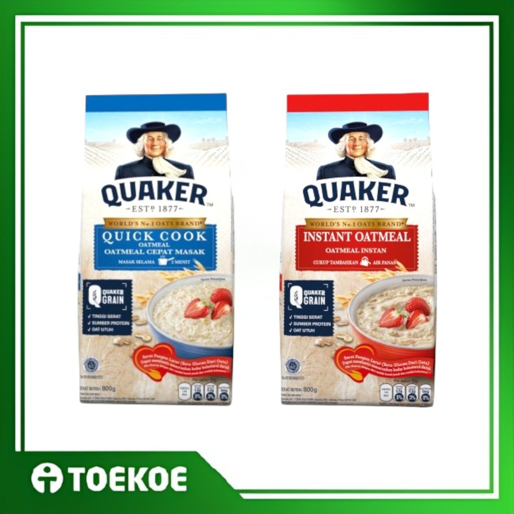 

TOEKOE Quaker Oat 800GR Instan Oatmeal / Quick Cook