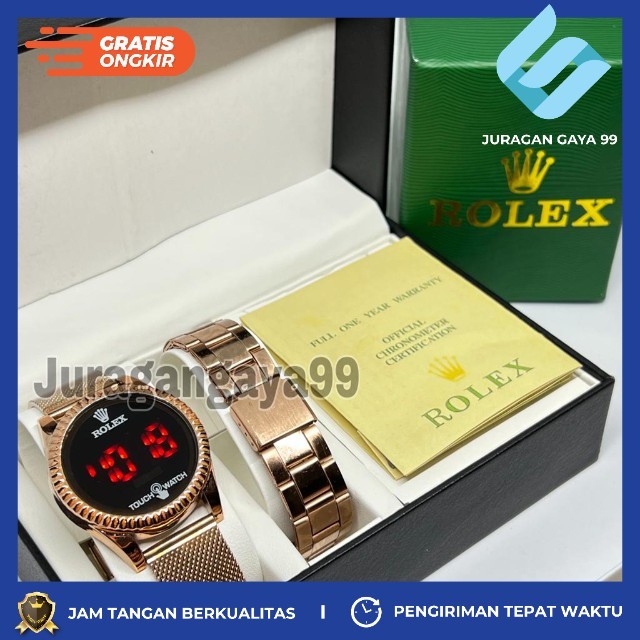 Jam Tangan Pria / Wanita Fashion Rolex 9098 LED Touch Watch - Bisa Bayar Ditempat - COD - Murah