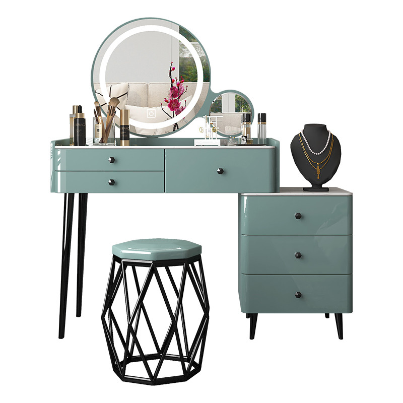 Luxury Dresser Bedroom Simple Modern Dressing Table Storage Cabinet Integrated Rock Board Desk Dress