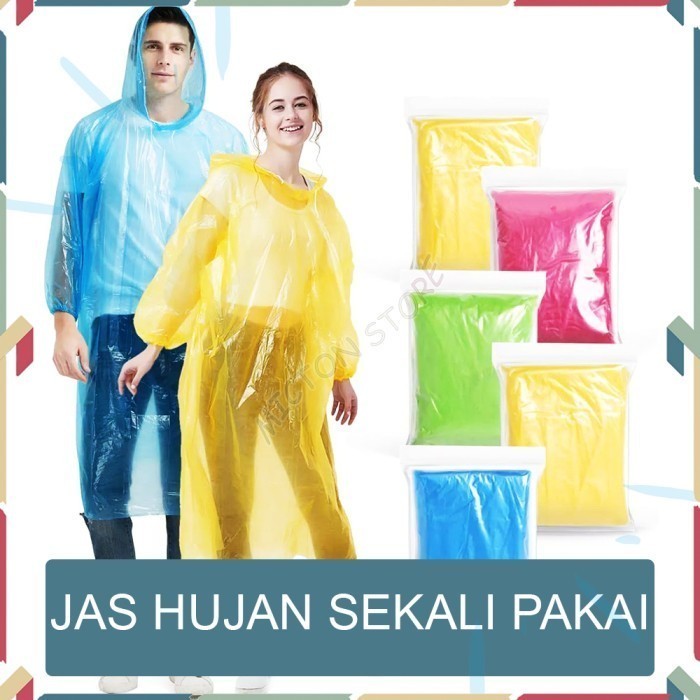 LUXTON Jas Hujan Sekali Pakai Event Plastik Darurat Raincoat Poncho LionStar Plastik Berkualitas Mur