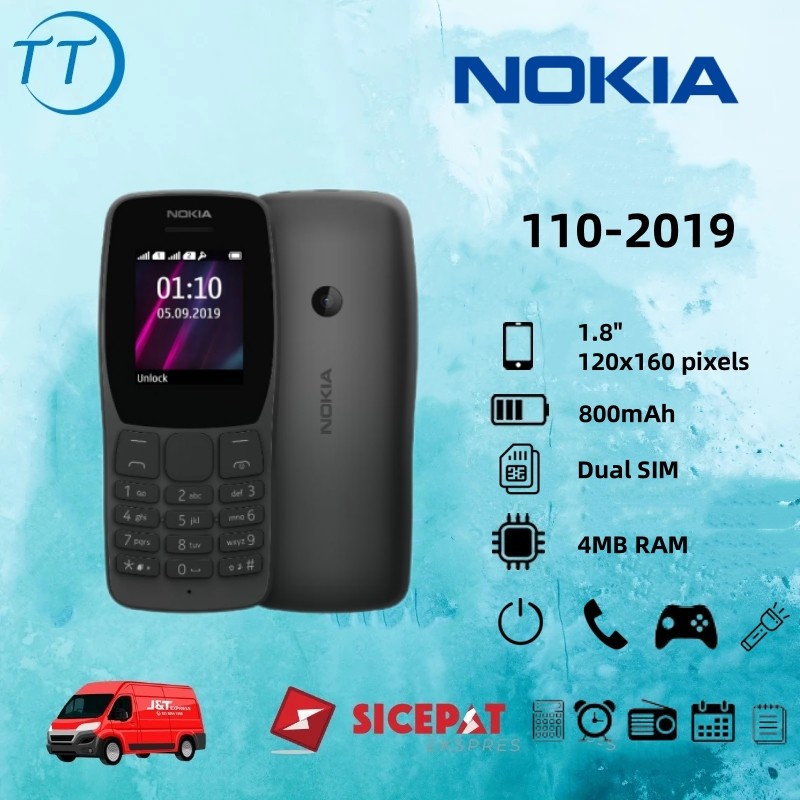 Nokia 110 (2019) HP Murah Terbaik, Dual SIM, Radio FM, Baterai Awet, Handphone Cuci Gudang
