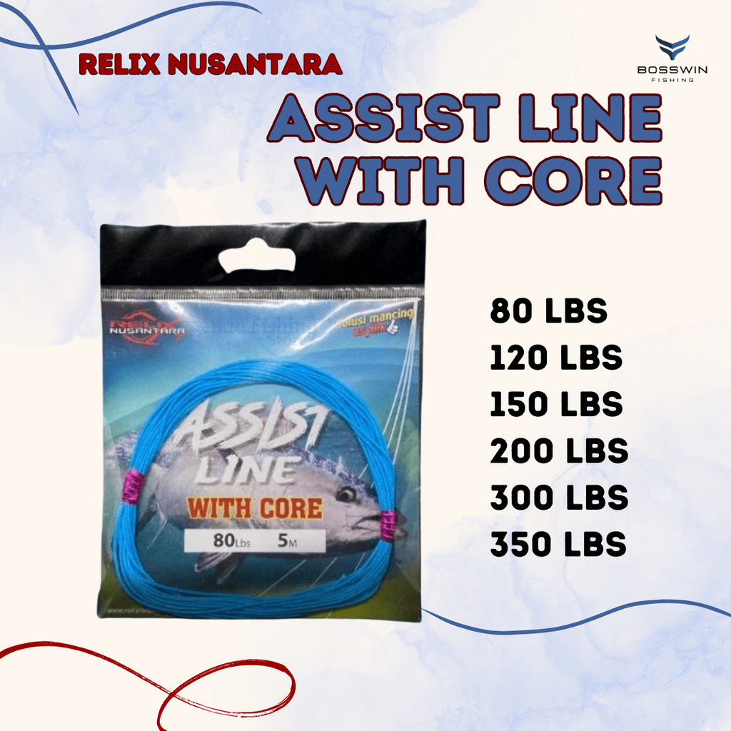 Assist Line With Core Relix Nusantara Senar Pancing Laut penyambung Umpan dan PE Leader