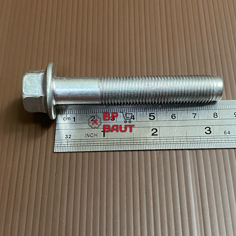 BAUT TOPI M 14x80/BAUT FLANGE BOLT 14x80 K 19 ORIGINAL/BAUT FLANGE BOLT PANJANG 8 CM K 19/BAUT TOPI 