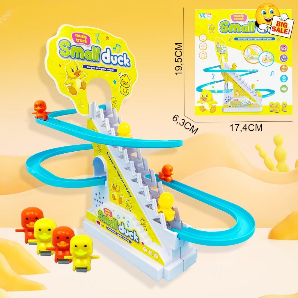 Mainan Anak Seluncur Tangga Bebek - Slide Tangga Seluncur Bebek -Track Racing Seluncur Bebek Seluncu