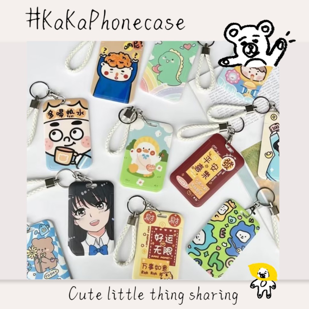 

[100 styles]Ins lanyard + card holder pria wanita bank card ID card meal card bus card photocard