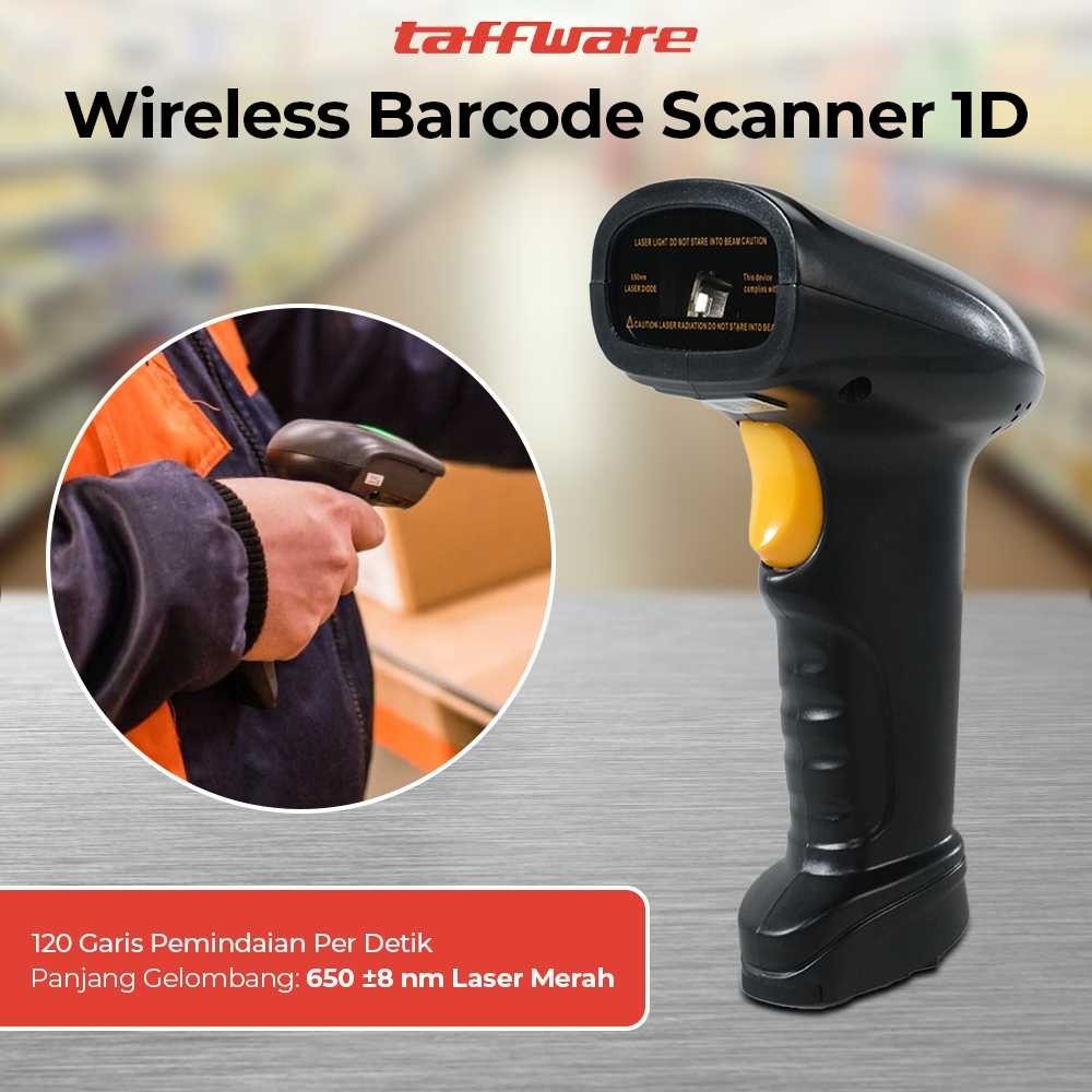 Taffware Wireless Barcode Scanner Pemindai Kode Batang 1D - YK-W910 [ I K F Store ]