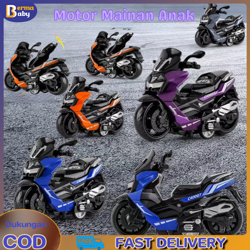 Berma Baby Diecast Motor Nmax Miniatur Vespa Motorcycle Klasik Jadul Unik Motor Mainan Anak