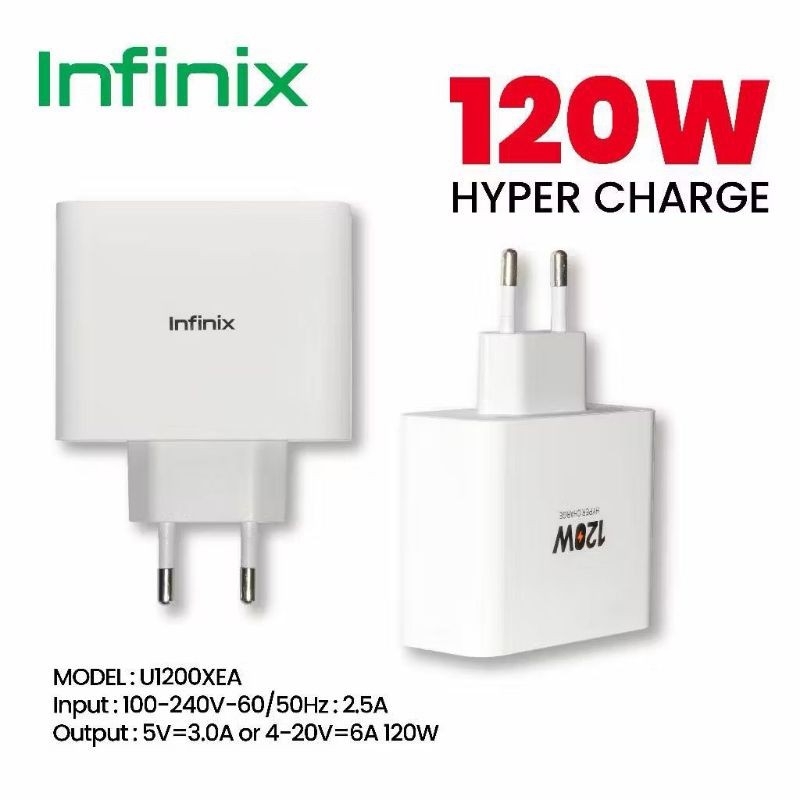 Charger Casan INFINIX 120W Original HYPER CHARGE TYPE C Super Fast Charging Infinix Note 12 VIP Note