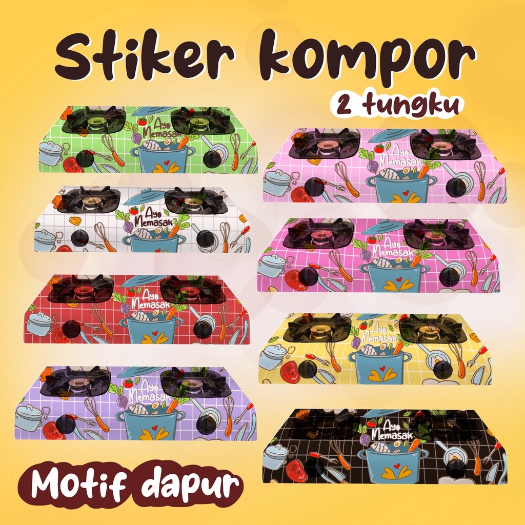 Stiker Sticker Setiker Kompor 2 Mata Tungku Motif memasak aestetik