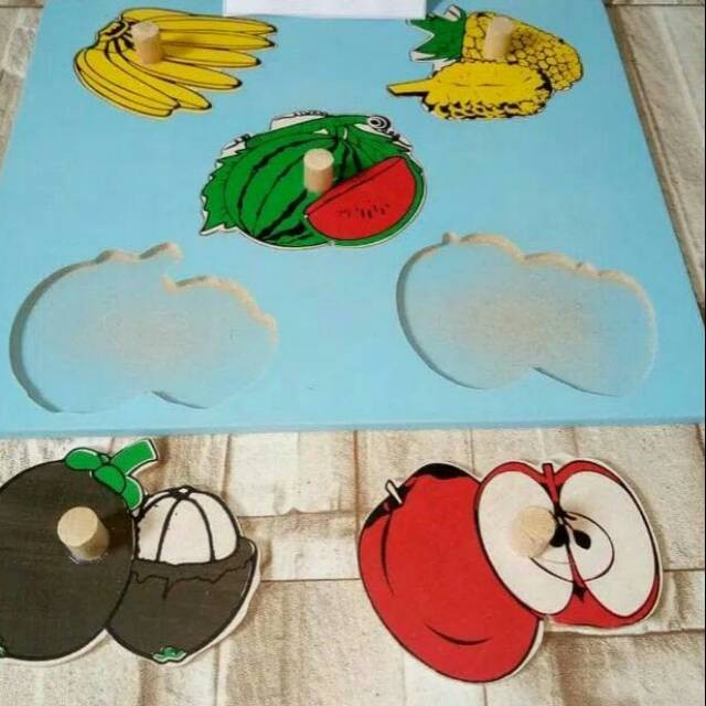 Mainan kreatif anak / Mainan kreatif anak / Mainan Edukasi Anak  Puzzle Buah-Buahan Knop