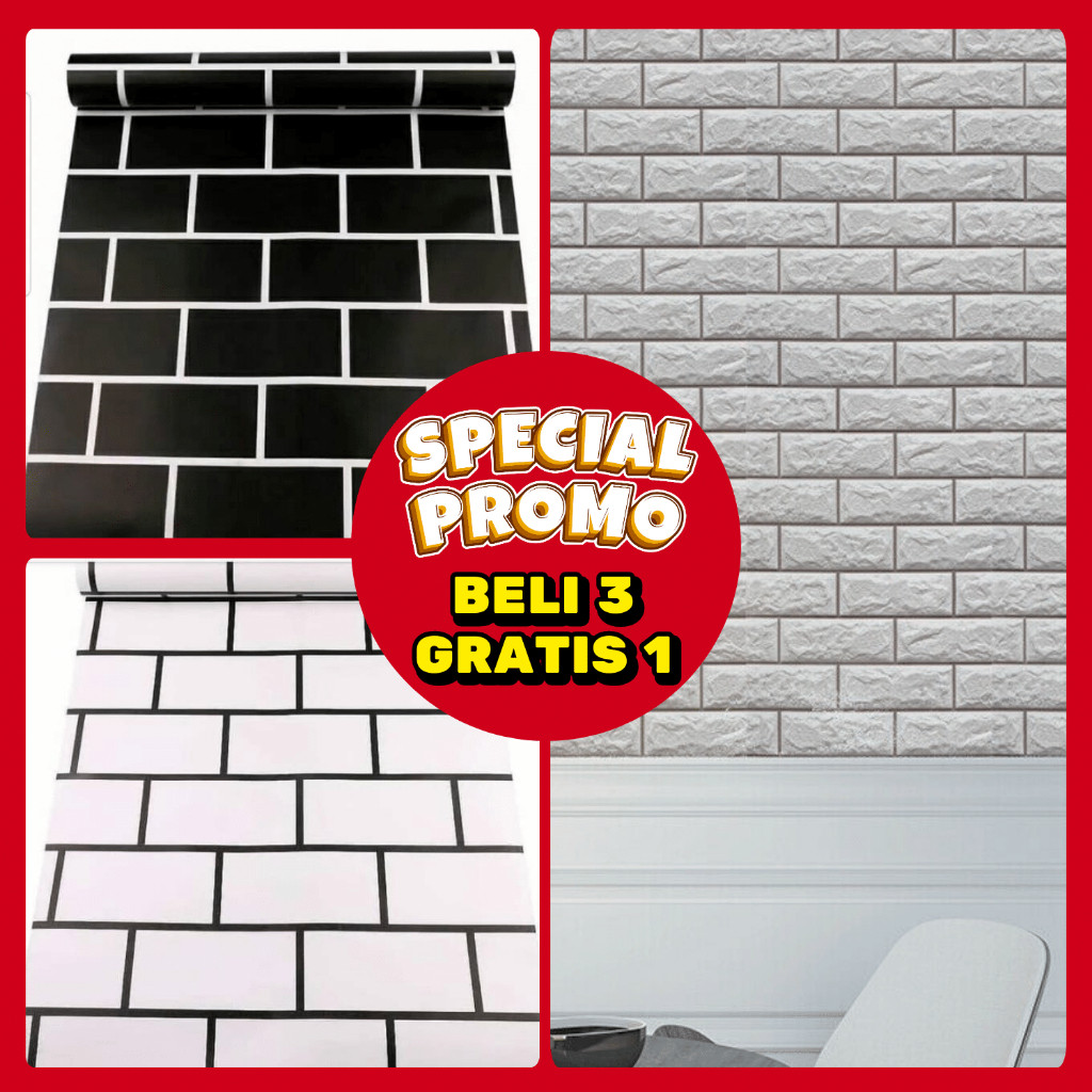 PAKET PROMO Wallpaper Bata Wallpaper Dinding Batu Bata Wallpaper Dinding Motif Bata Walpaper Bata Wa