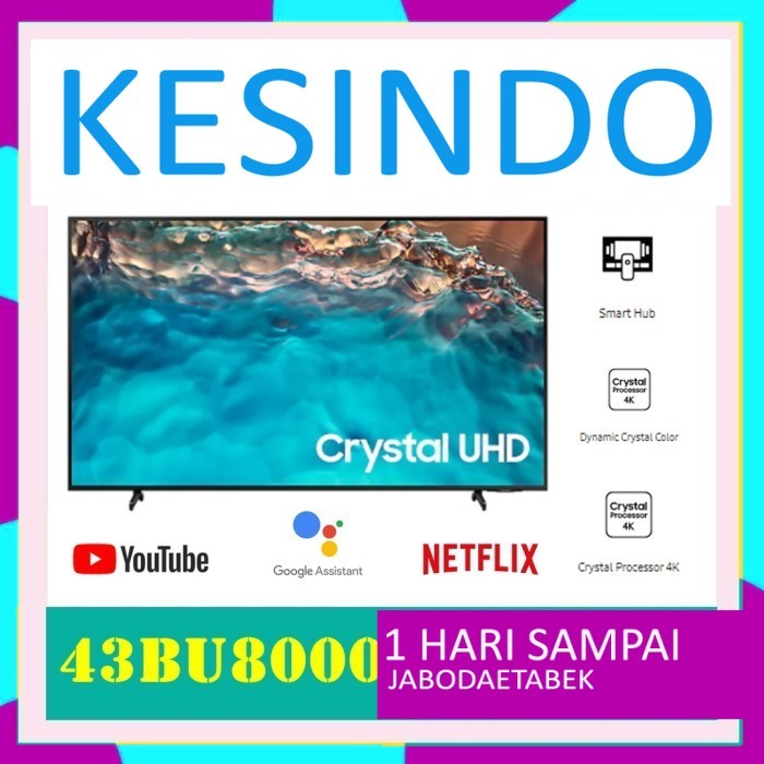 SAMSUNG 43BU8000 CRYSTAL UHD 4K SMART TV 43 INCH UA43BU8000  43AU8000