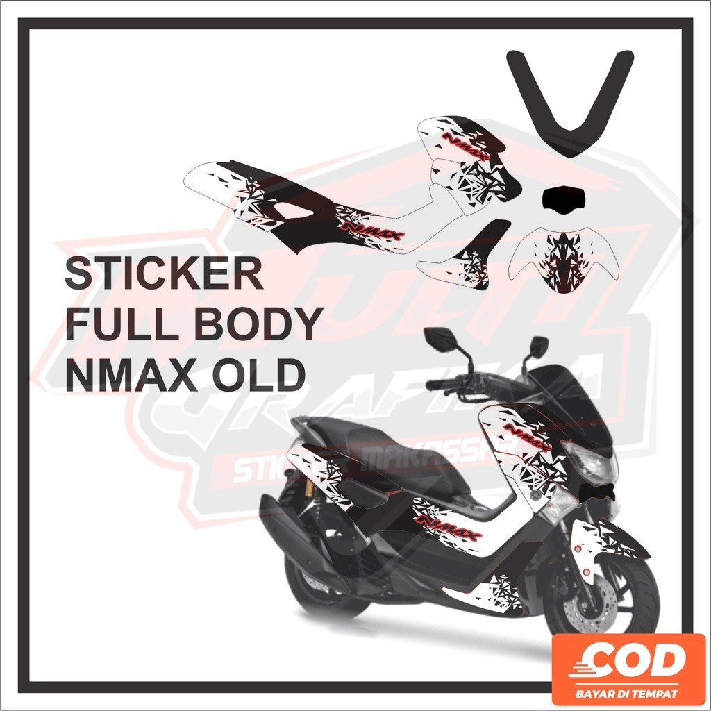 Sticker Yamaha NMAX Old Motif Hitam Putih Variasi Sticker Fullbody