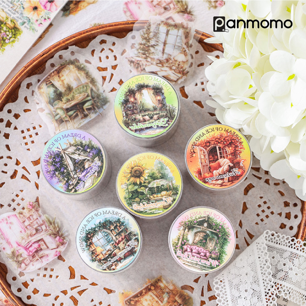 

Panmomo Sticker Aesthetic Vintage Bunga Warm Home Sticker Tape