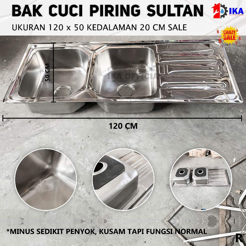 SAB CRAZY SALE Bak/Wastafel Cuci Piring Stainless / Wastafel Cuci Piring Stainless Sayap / Bak Cuci 