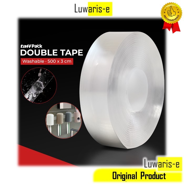 

Lakban Double Tape Bening Transparan Tahan Air Bisa Dicuci Perekat Elastis Nano Gel