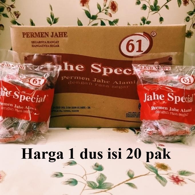

DUS Permen jahe 61 spesial 125gr / karton ( 1 dus isi 20 bungkus )