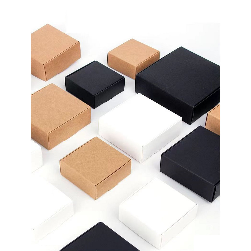 

10pcs Hot Sell Kraft Paper Gift Boxes White/Brown/Black Paper Small Soap Box Kraft Cardboard Mini Jewelry Packing Carton box