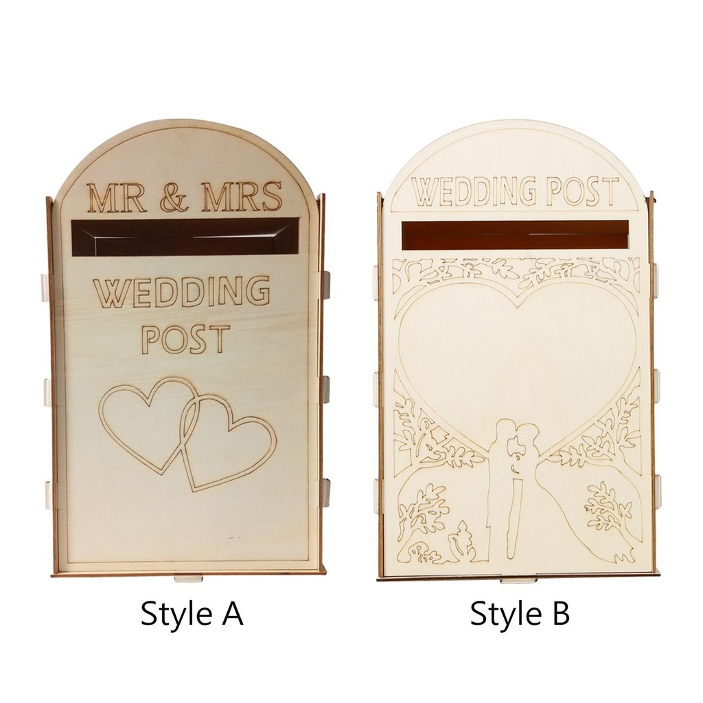 

Wedding Card Box Wooden Rustic Wedding Decor Envelope Box Wedding Post Box Letterbox for Bridal Shower Reception Party