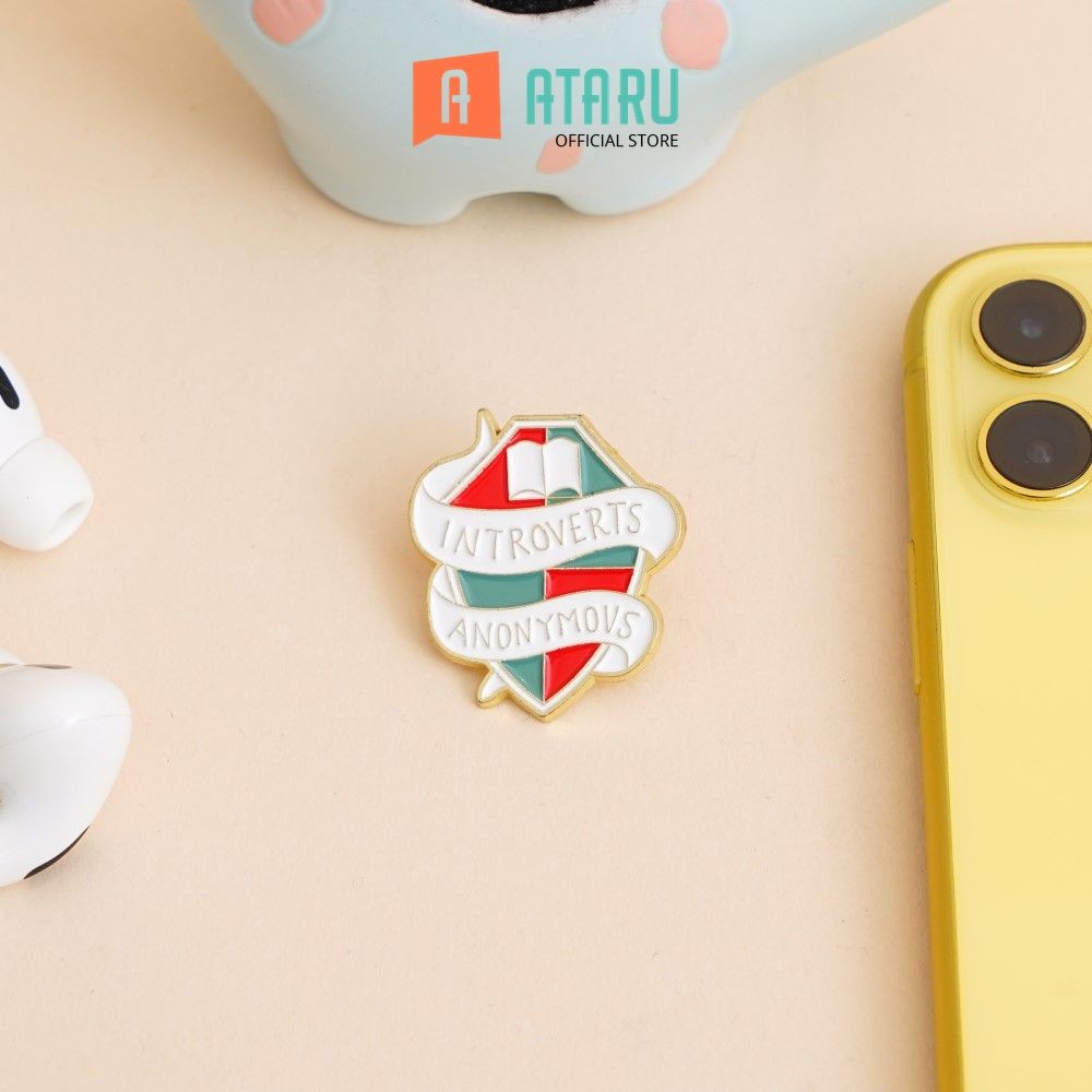 Ataru Fashion Pin Enamel Introverts Anonymous Bros Pin Lucu Aksesoris Hiasan Baju Tas Topi Brooch Ac