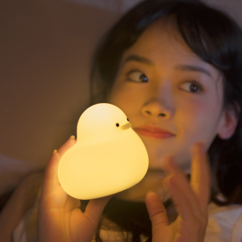 Cute Duck Night Light Kawaii LED Lamp USB Rechargeable Night Light Room Touch Night Lamp Eye Protect