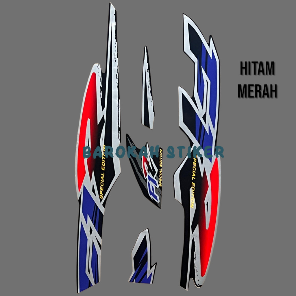 Striping stiker yamaha f1zr fiz r f1 zr 1996 hitam merah biru stiker list body