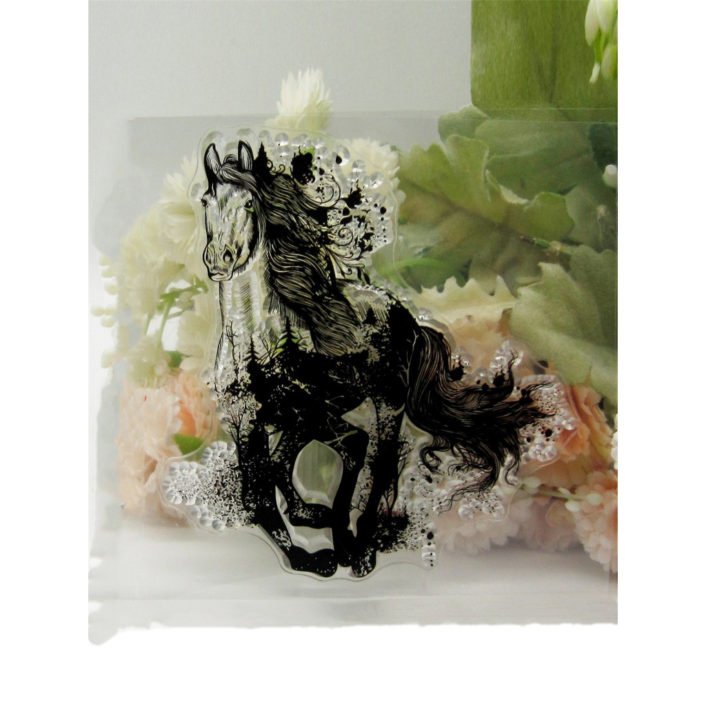 

Custom Transparent Silicone Rubber Stamp, Ink Painting Horse, DIY Scrapbooking, Cute Pattern, Photo Album