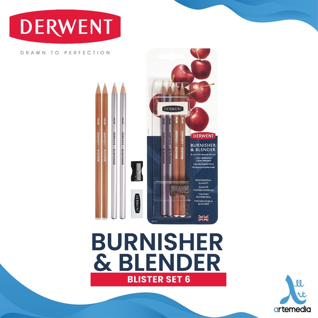 

Gramedia Surabaya - Derwent Blender and Burnisher 6 Pencil Blister Set