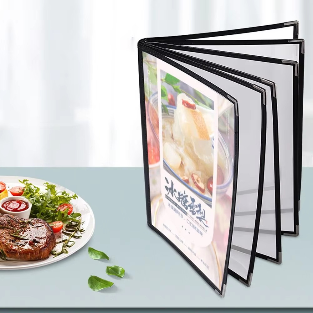 

Transparan A4 Buku Menu Restoran Kulit Cover Pelindung Menu Cover Restaurant Kafedaftar Menu Covers 4/6/8/page