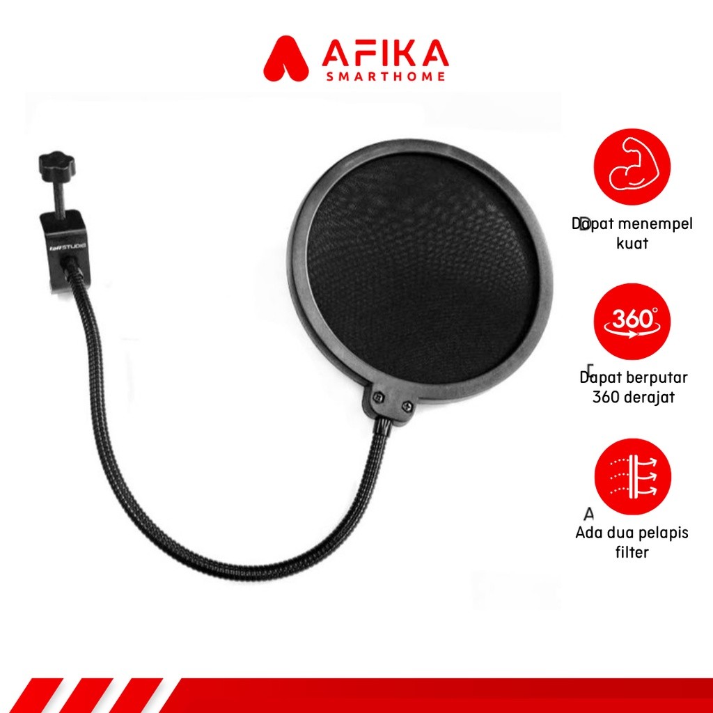 Pop Shield Filter Mikrofon Dual Layer BOP Filter Penyaring Suara Mic