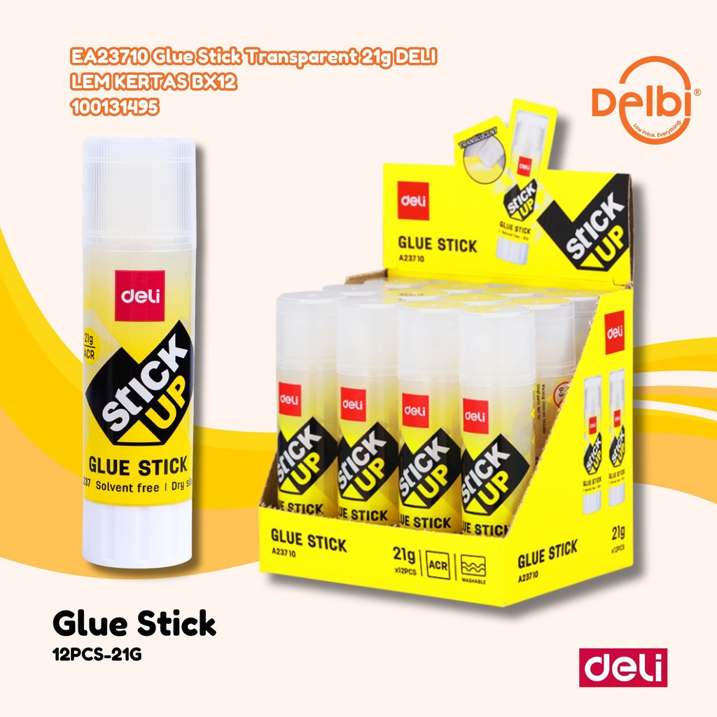 

Glue Stick Deli 21gr EA23710 Glue Stick Transparent 21g DELI LEM KERTAS BX12