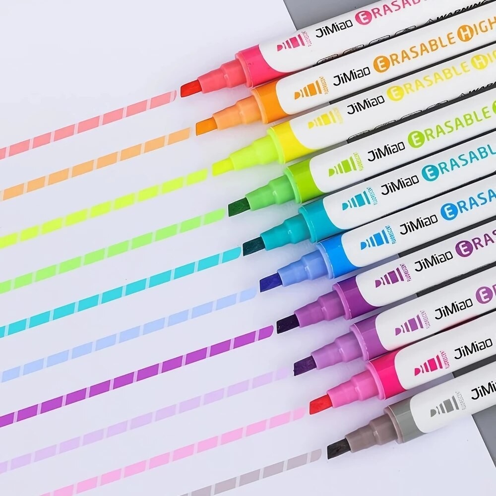 

Erasable Double Headed10 Colors Highlighter Marking Pen Set for Students to Use Colored Handheld Pen to Roughly Mark Key Points