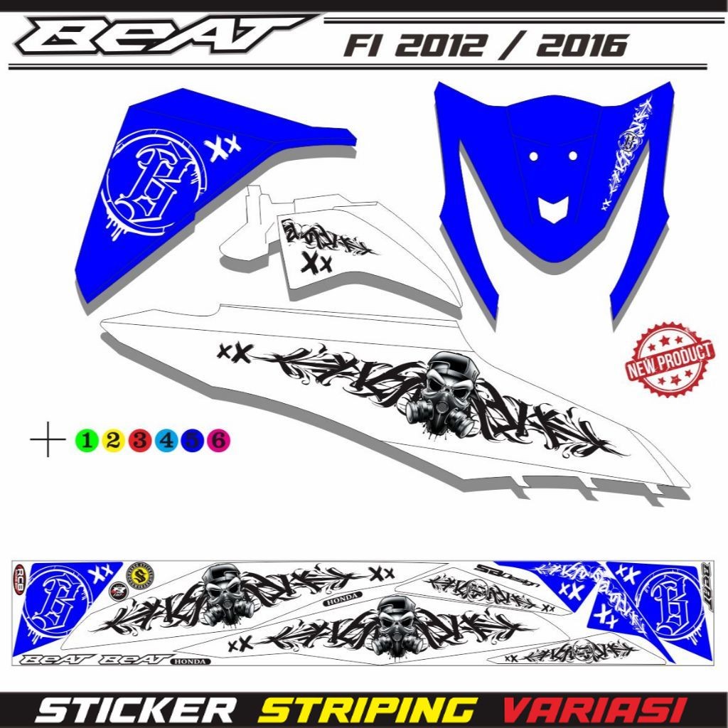 LIS ELEGAN VARIASI BEAT FI STRIPING STIKER MOTIF HONDA BEAT FI VARIASI LIS SIMPLE STIKER VARIASI