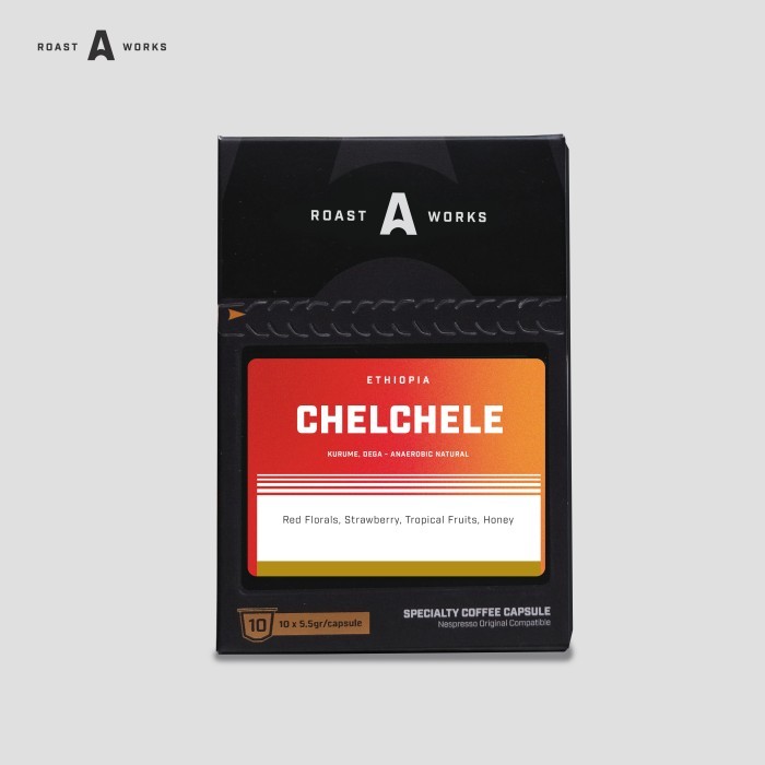 

Ethiopia Chelchele Kurume, Dega Anaerobic Natural - Nespresso Compatible Capsule - A Roastworks - (10 x 5.5gr/capsule)