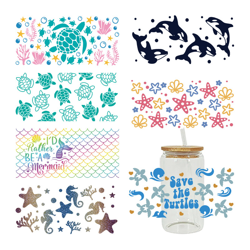 

UV DTF Transfer Sticker Animals For The 16oz Libbey Glasses Wraps Cup Can DIY Waterproof D9302