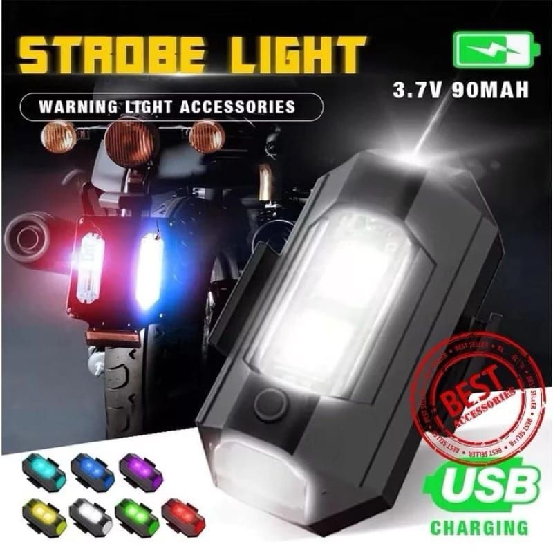 Lampu Led Kedip Pesawat Mobil Motor Led RGB 7 Warna Lampu Blitz Pesawat Pesawat