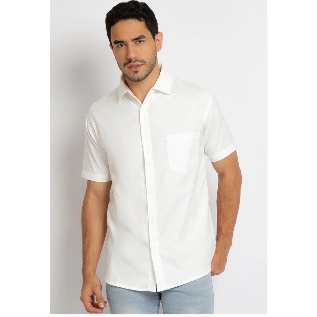 KEMEJA POLOS LENGAN PENDEK PREMIUM BRILL EIGHTY EIGHT Kemeja Pendek Kerah Pria Casual Polos H.M | Ka